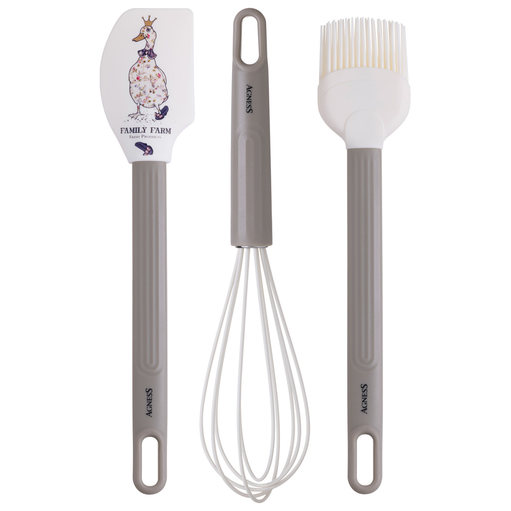 НАБОР: ВЕНЧИК, ЛОПАТКА, КИСТОЧКА AGNESS, 3 ПРЕДМЕТА, СЕРИЯ НАБОР: ВЕНЧИК, ЛОПАТКА, КИСТОЧКА AGNESS, 3 ПРЕДМЕТА, СЕРИЯ