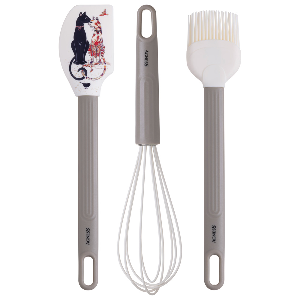 НАБОР: ВЕНЧИК, ЛОПАТКА, КИСТОЧКА AGNESS, 3 ПРЕДМЕТА, СЕРИЯ НАБОР: ВЕНЧИК, ЛОПАТКА, КИСТОЧКА AGNESS, 3 ПРЕДМЕТА, СЕРИЯ