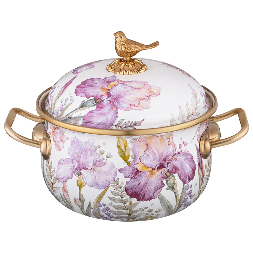 КАСТРЮЛЯ ЭМАЛИРОВАННАЯ LEFARD С КРЫШКОЙ, СЕРИЯ IRISES, 2,1Л, ДИА.16СМ ПОДХОДИТ ДЛЯ ИНД. ПЛИТ