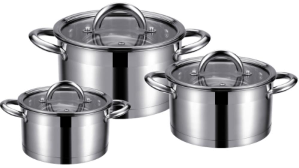 86-300 Набор кастрюль 6пр. со стекл. крышками 1,9л/2,6л/3,6л Linea STELLATO