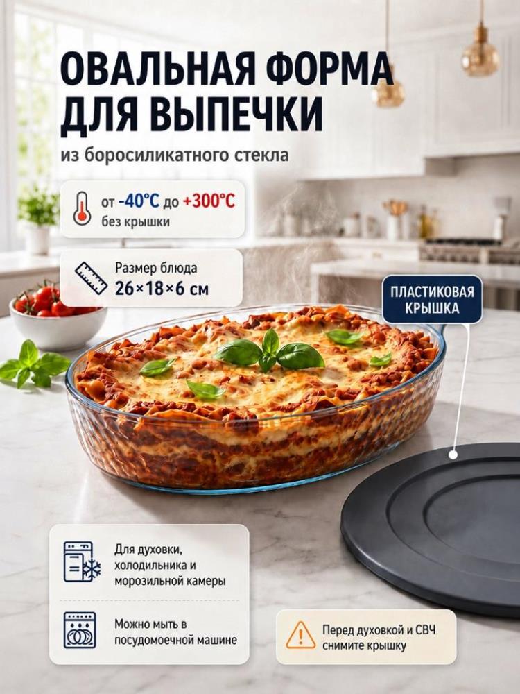 Форма для выпечки 1,4 л 26*18*6 см Форма для выпечки 1,4 л 26*18*6 см