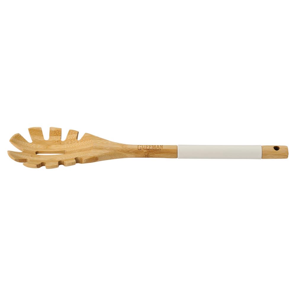M04-076-W Ложка бамбуковая для спагетти, белая.