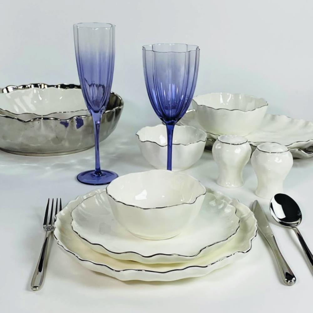 305-288 Обеденный сервиз 30пр. ВАНЕССА СЕРЕБРО в под.уп.(х1)Фарфор