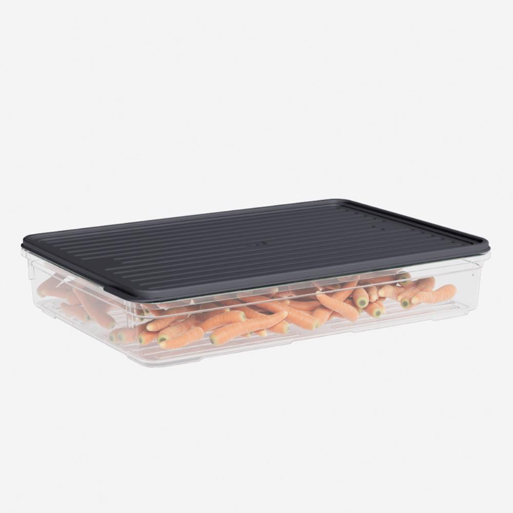 Лоток с крышкой 2200 мл антрацит 195*295*55 (24)