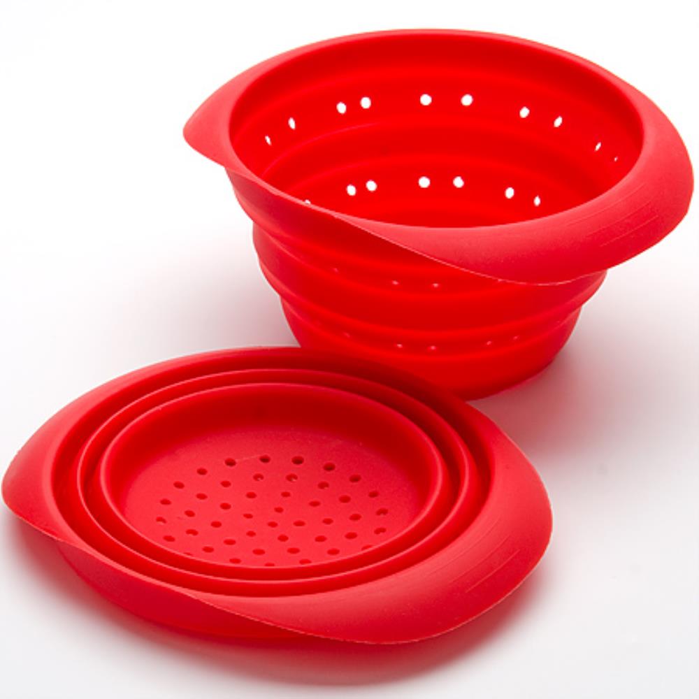 4431-1 Дуршлаг-пар КРАСНЫЙ силикон.MB 23см (х48)