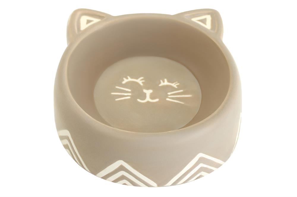 Миска для домашних питомцев 150 мл 14*13,5*4,5 см см, серая, керамика