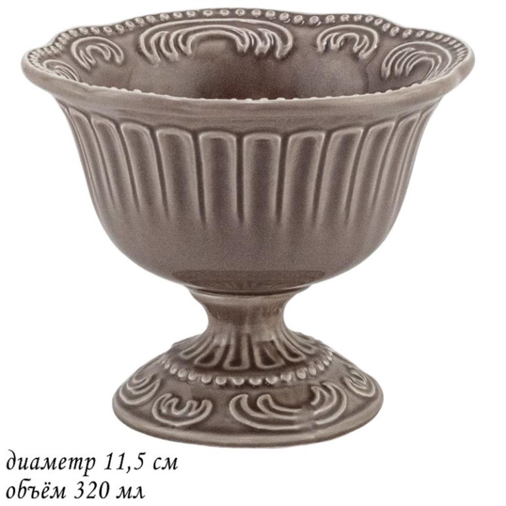 110449 Креманка 11,5 см БАВАРИЯ Серый в под.уп.(х24)Керамика