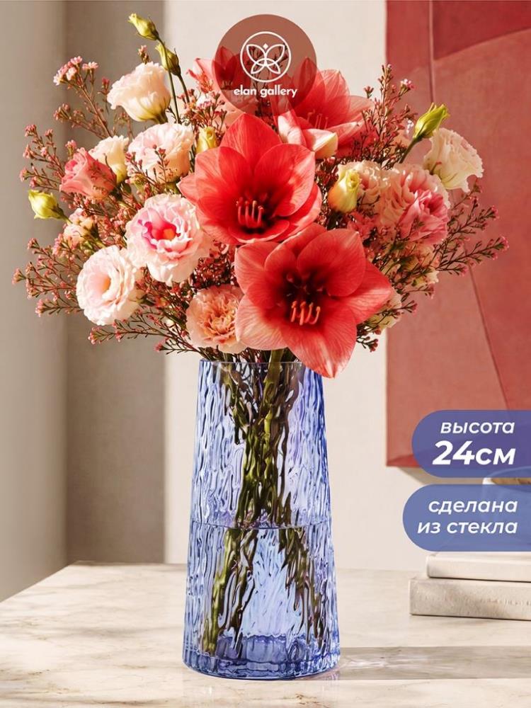 Ваза 11*11*23,5 см 1,3 л фиолетовый, стекло Ваза 11*11*23,5 см 1,3 л фиолетовый, стекло
