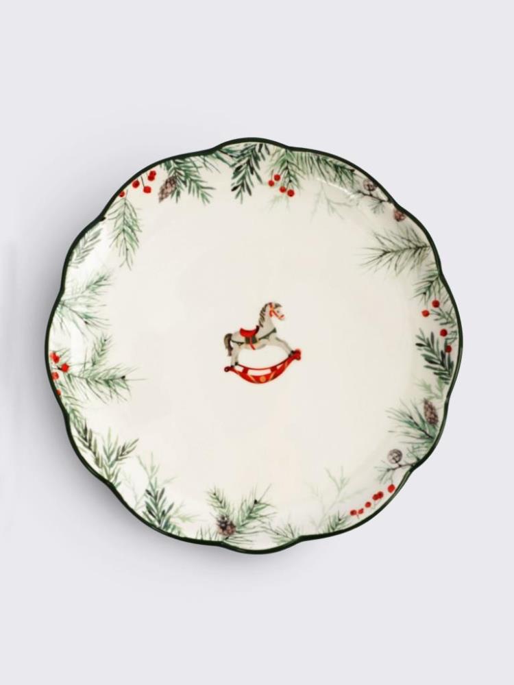 Тарелка закусочная, 20 см, керамика, зеленая, Лошадка, Festival