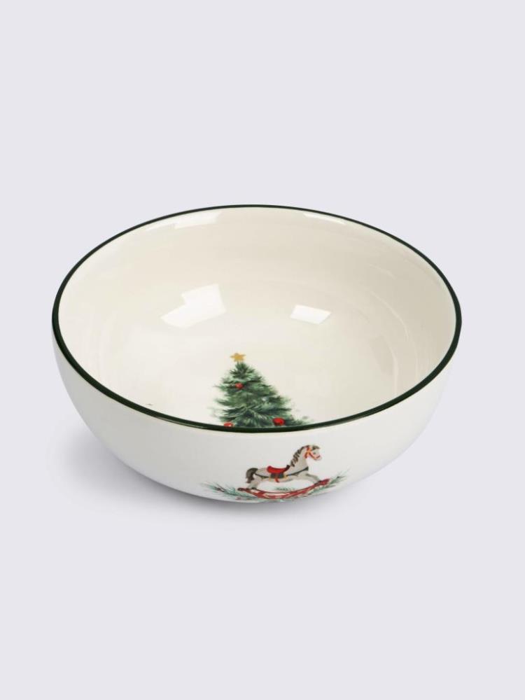 Салатник, 16х6 см, 750 мл, керамика, зеленый, Лошадка и елка, Festival