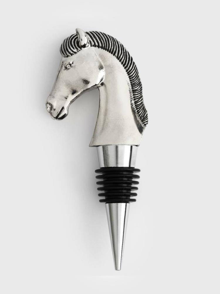 Пробка для винной бутылки, 12 см, металл, серебристая, Лошадь, Horse