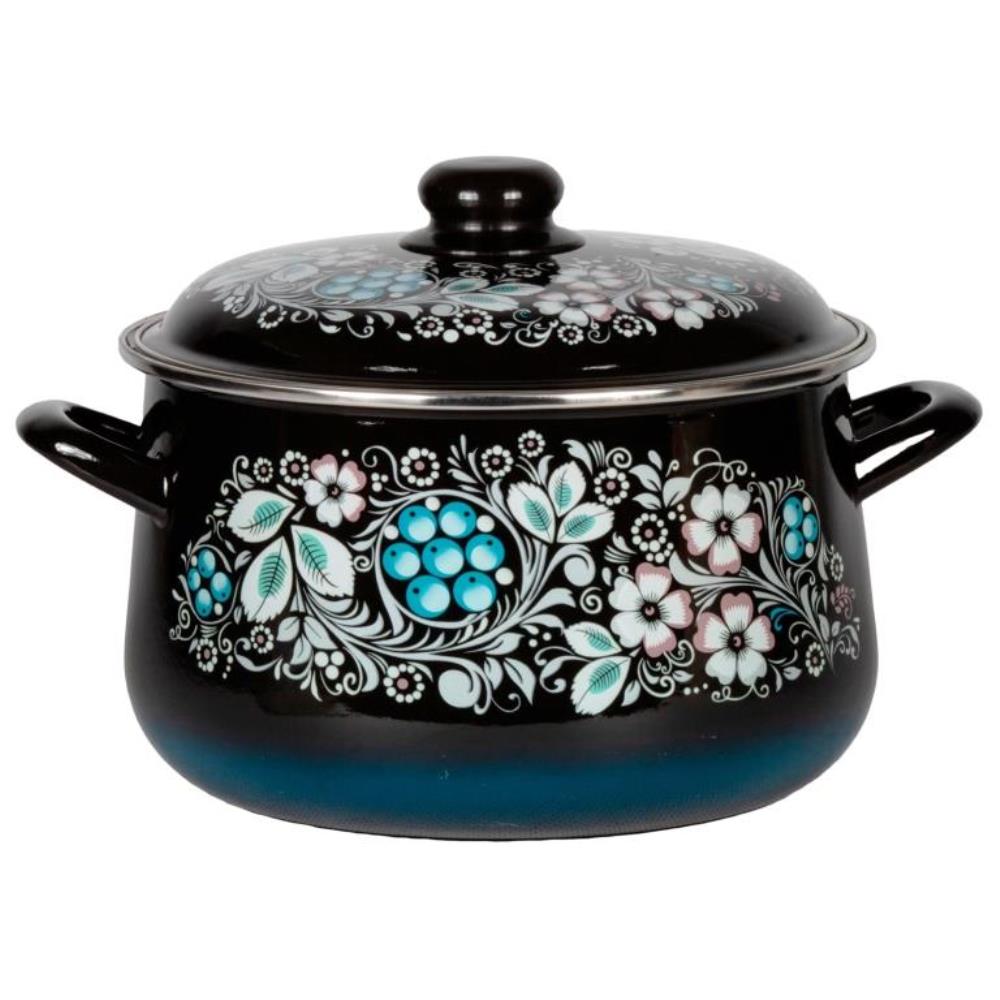 Кастрюля эмал конич Вологодский сувенир 4,0л мет/об