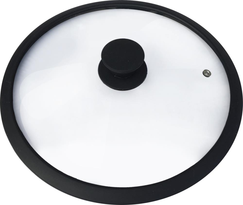 Крышка TimA с ручкой стеклян. с силикон/обод 28см черная (РОССИЯ) Крышка TimA с ручкой стеклян. с силикон/обод 28см черная (РОССИЯ)