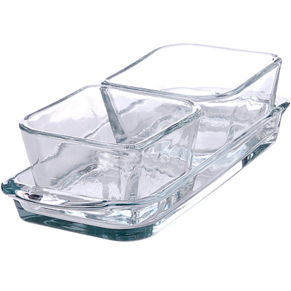 Менажница составная BAROQUE 2+1 ( 2*70 мл+ 1*140 мл)  15*7,5см 1279/PD1279GCL