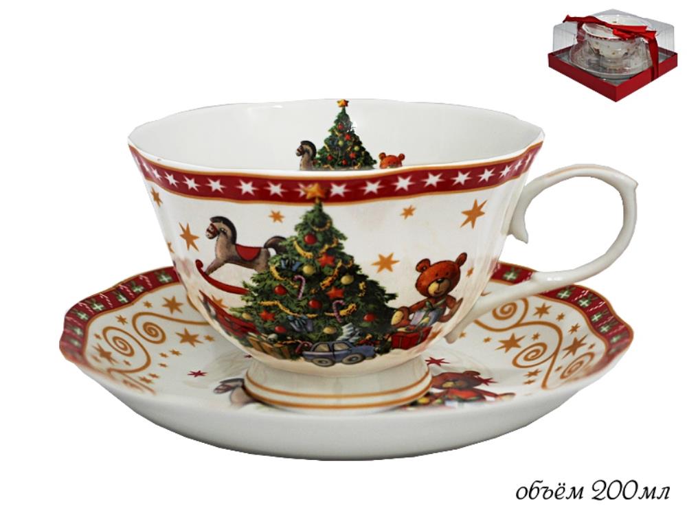 105-133 Чашка с блюдцем  НОВЫЙ ГОД в под.уп.(х36)Фарфор