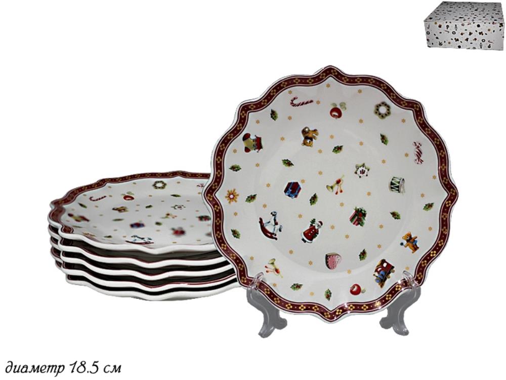 105-607 Набор из 6 тарелок 18,5см. НОВЫЙ ГОД в под.уп.(х12) Фарфор 105-607 Набор из 6 тарелок 18,5см. НОВЫЙ ГОД в под.уп.(х12) Фарфор