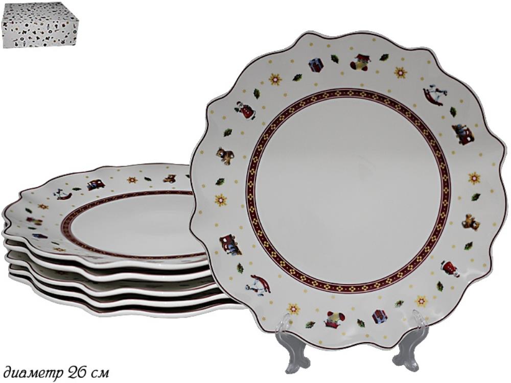 105-608 Набор из 6 тарелок 26см.  НОВЫЙ ГОД в под.уп.(х6) Фарфор 105-608 Набор из 6 тарелок 26см.  НОВЫЙ ГОД в под.уп.(х6) Фарфор