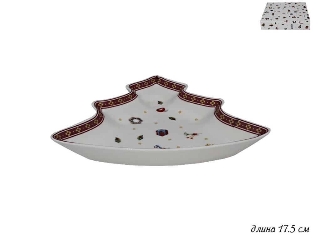 105-622 Блюдо ЁЛКА 17,5см  НОВЫЙ ГОД в под.уп.(х48)Фарфор 105-622 Блюдо ЁЛКА 17,5см  НОВЫЙ ГОД в под.уп.(х48)Фарфор