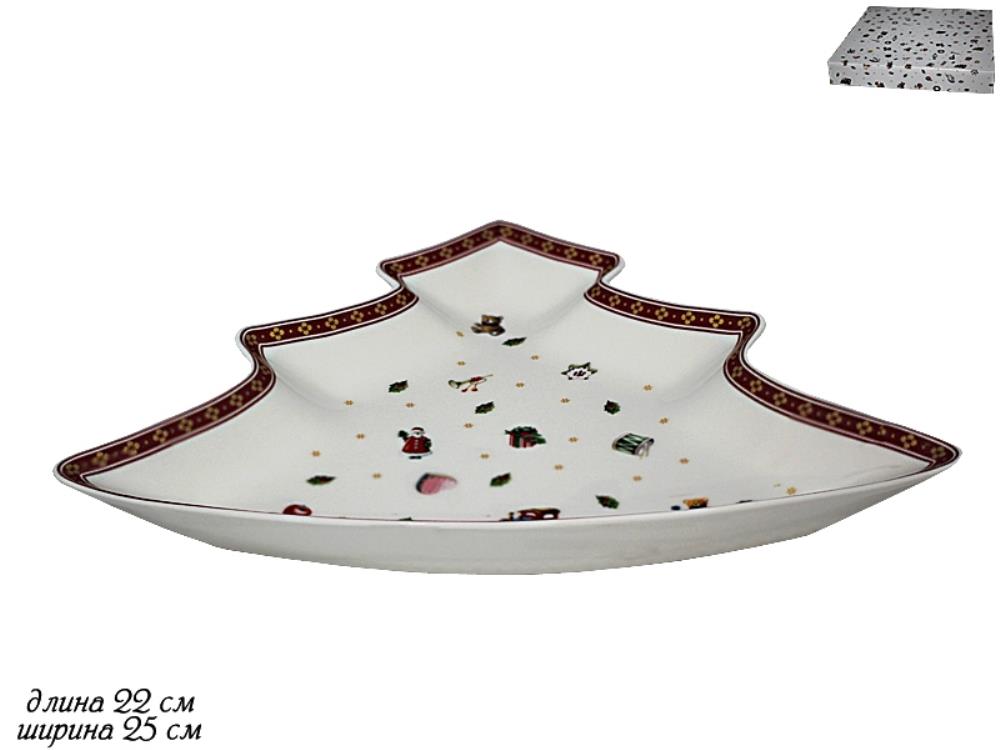 105-623 Блюдо ЁЛКА 25,5х21см  НОВЫЙ ГОД в под.уп.(х24)Фарфор 105-623 Блюдо ЁЛКА 25,5х21см  НОВЫЙ ГОД в под.уп.(х24)Фарфор