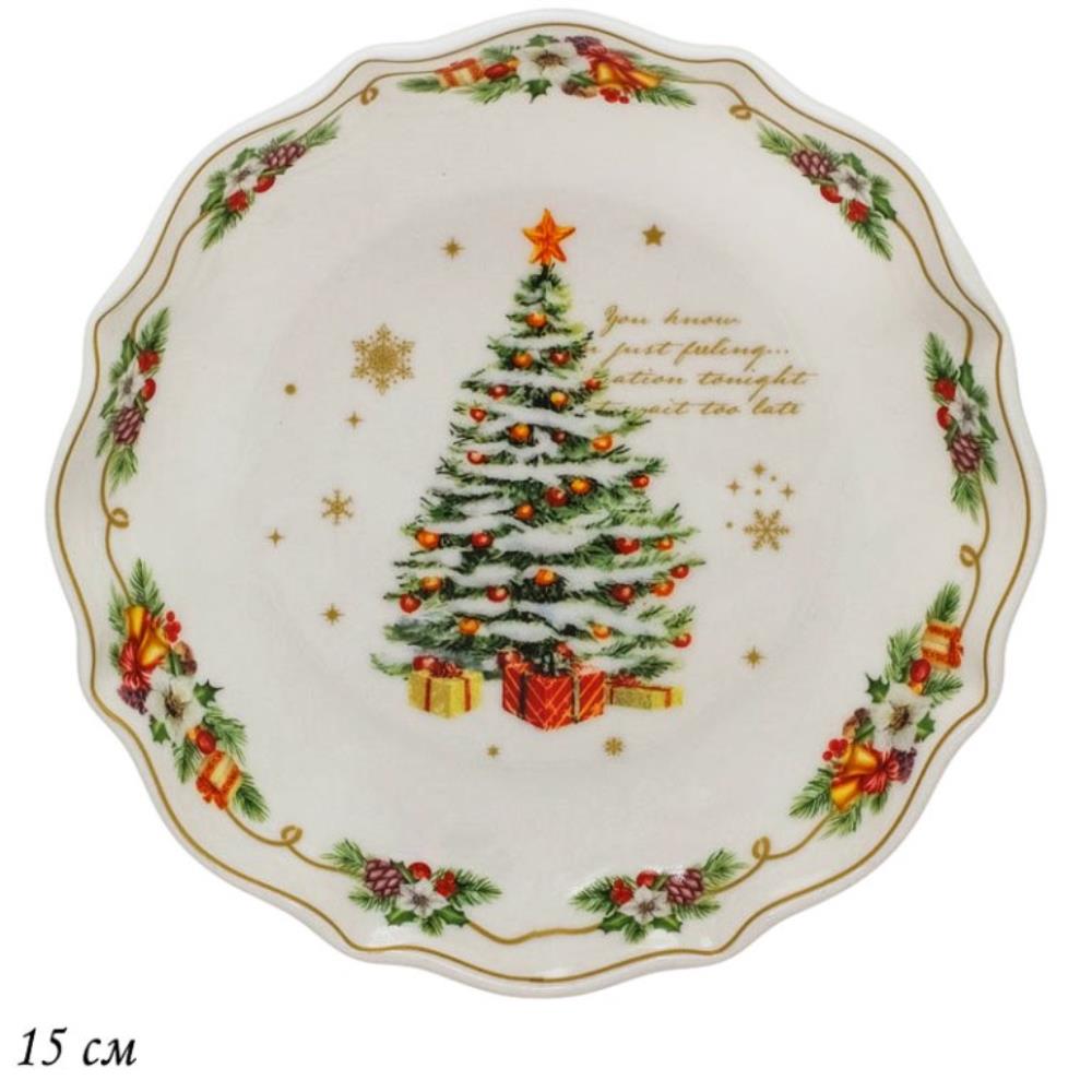 205-299 Блюдо 16 см  НОВЫЙ ГОД в под.уп.(х48)Фарфор