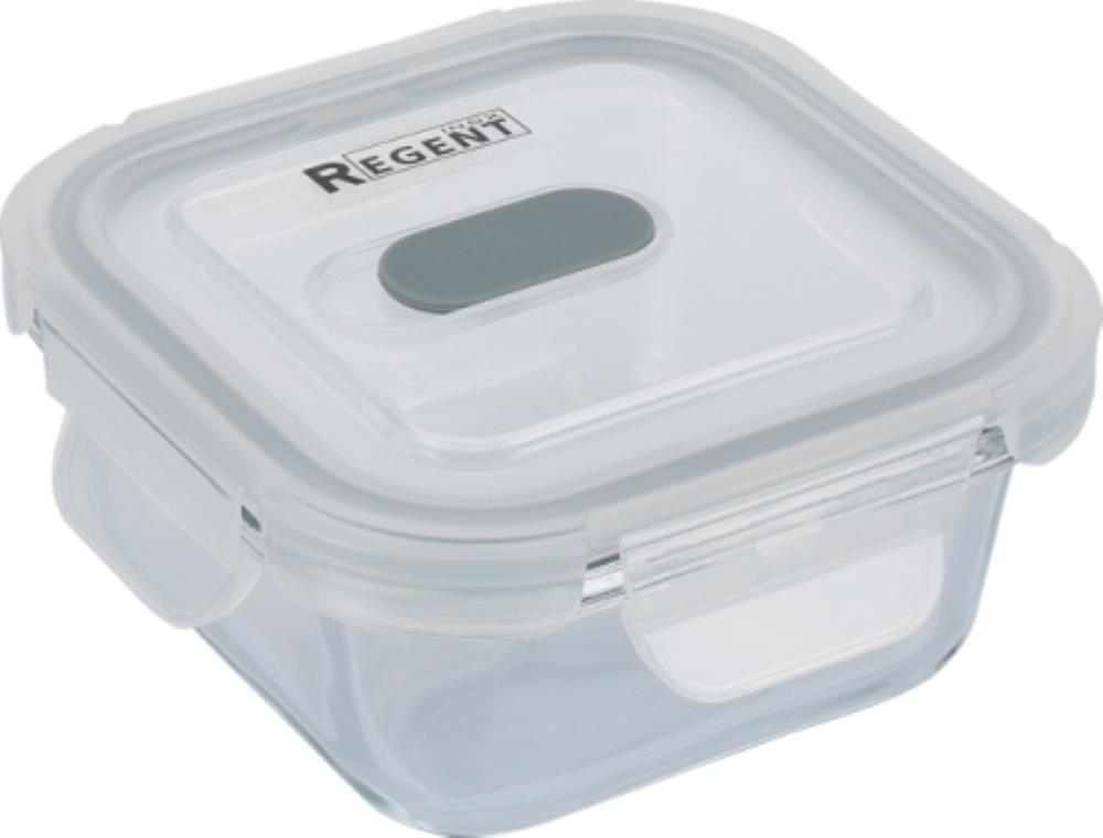 64-22300 Квадратный стеклянный контейнер с крышкой 300 мл Linea Desco