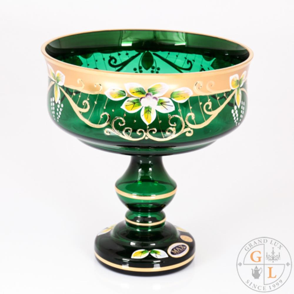 Bohemia Star Crystal Конфетница Зеленая 20 см