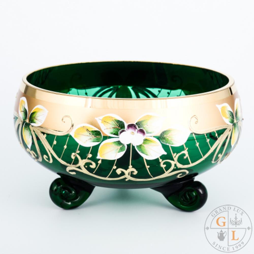Bohemia Star Crystal Тройножка Зеленая 13см