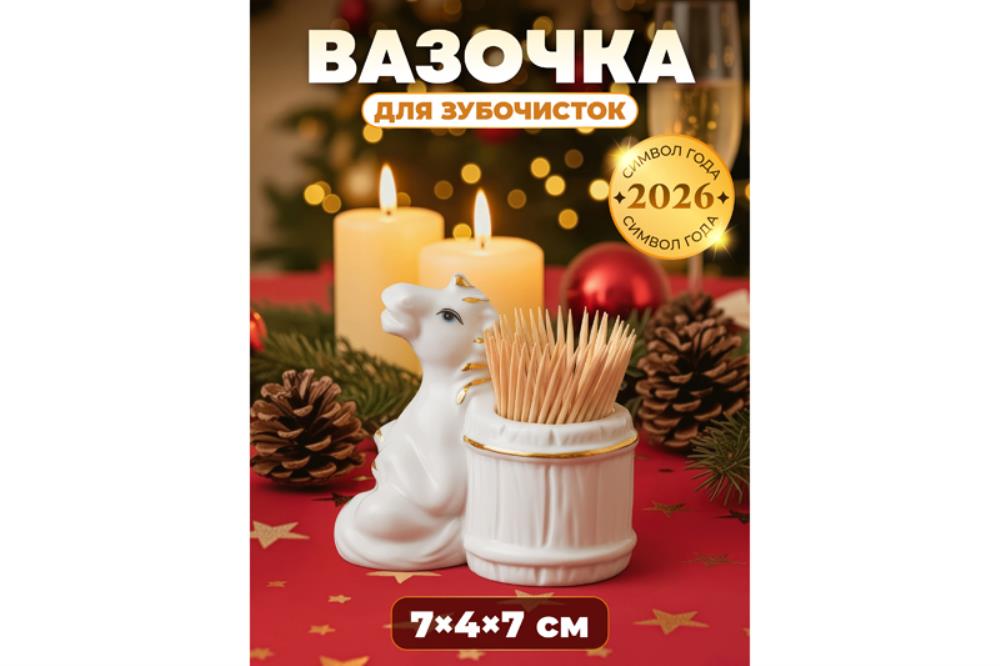 Вазочка для зубочисток 7,5*4,5*7 см 