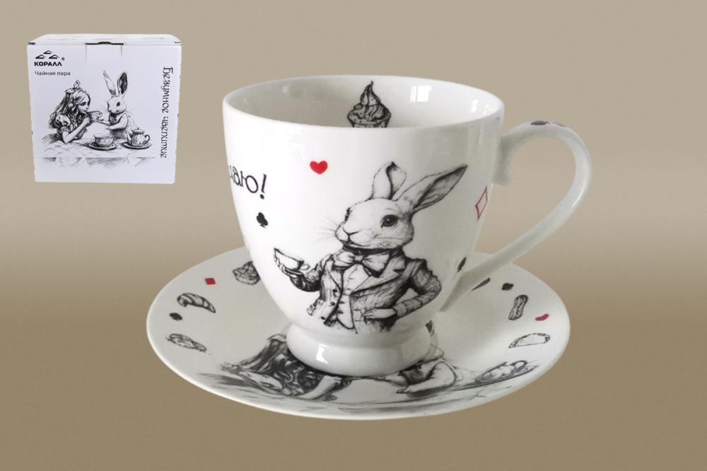 Безумное чаепитие Пара чайная круглая 400мл п/уп фарфор кратно 1