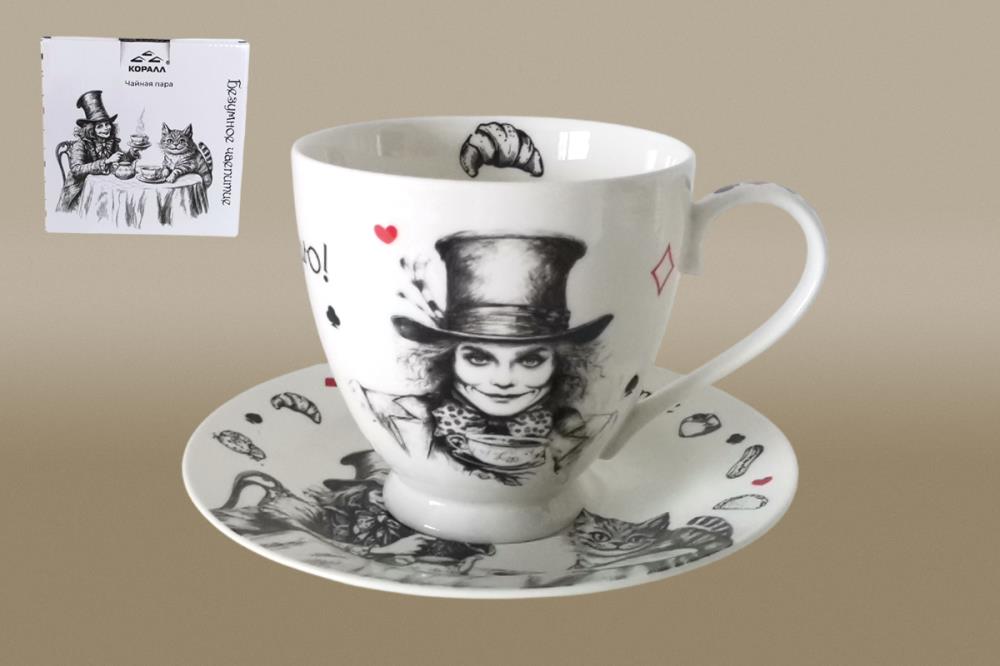 Безумное чаепитие Пара чайная круглая 400мл п/уп фарфор кратно 1