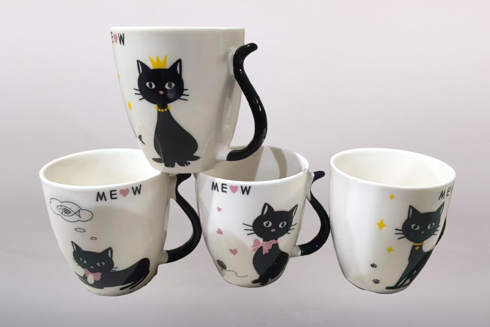 Кружка 380мл Кошка микс 4 диз   кратно 12