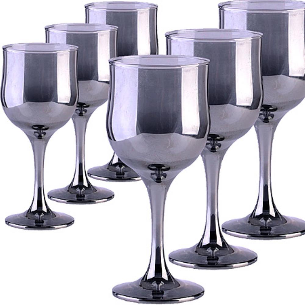 GR163-06 Набор 6 бокалов д/вина Сияющий графит 240 мл (х8)