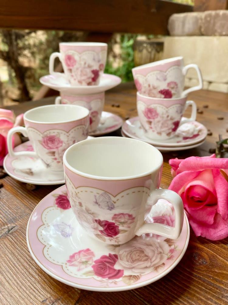 Набор кофейный 6/12 100мл п/уп Роза