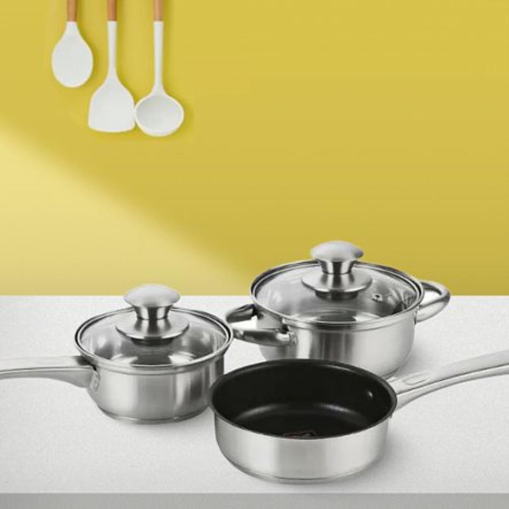 LILY Набор посуды из нержавеющей стали 5 пр кастрюля 0,8 л (Ø14 см), ковш 0,5 л (Ø12 см),сковородка (Ø14 см).
