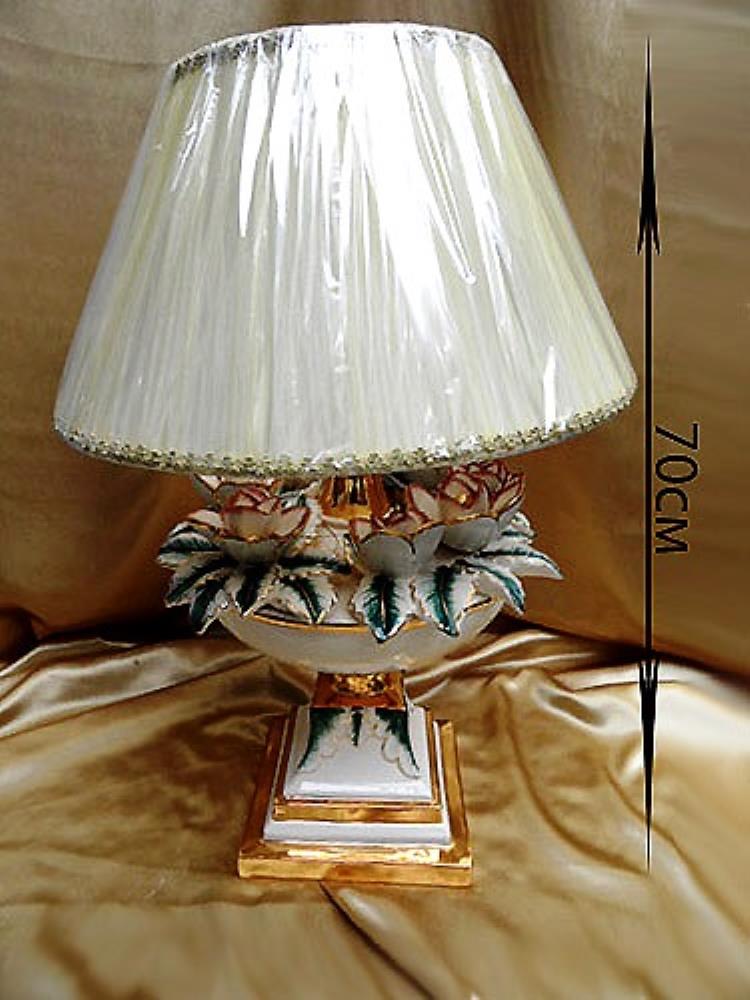 30-045 Настольная лампа с цветами 70см(х1) Фарфор