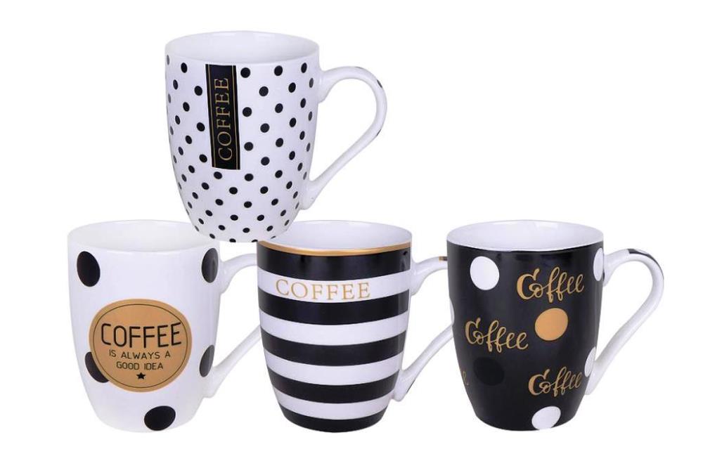 Кружка 350мл Coffe (микс 4 диз) кратно 12
