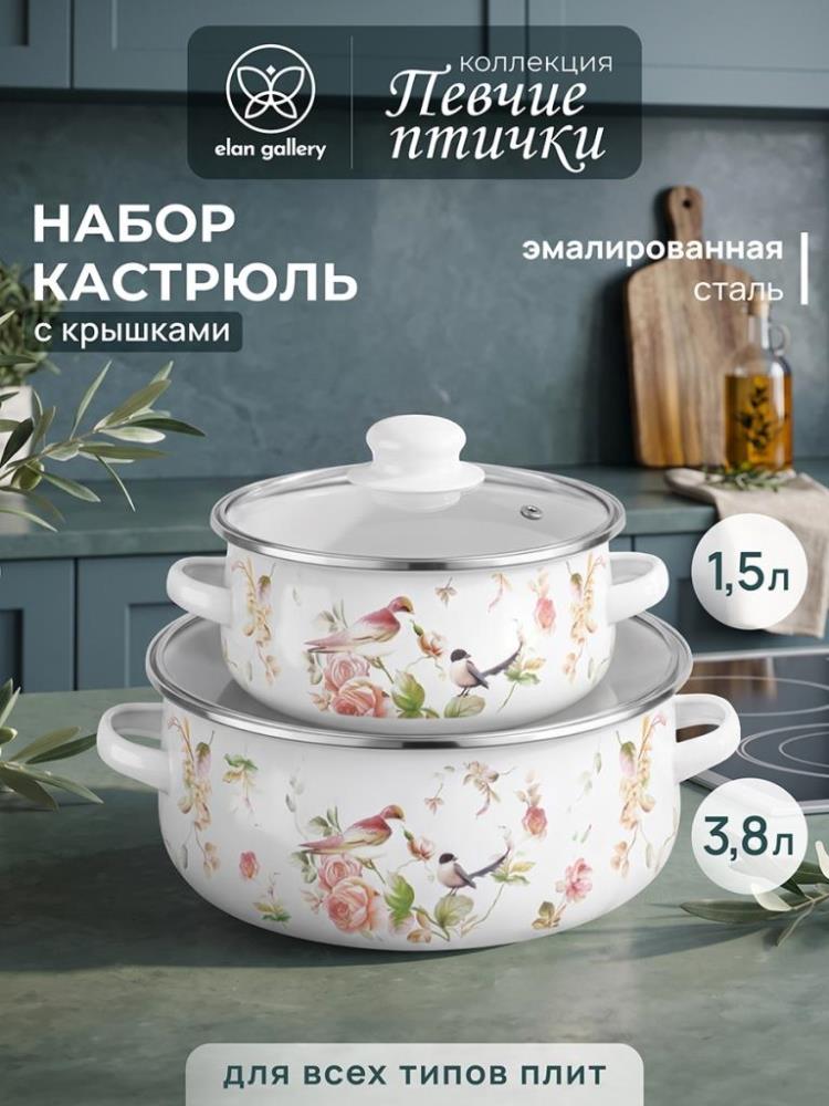 Набор кастрюль 2 пр. 3,8 л 28,5*24*15 + 1,5 л 22*18*12 см 