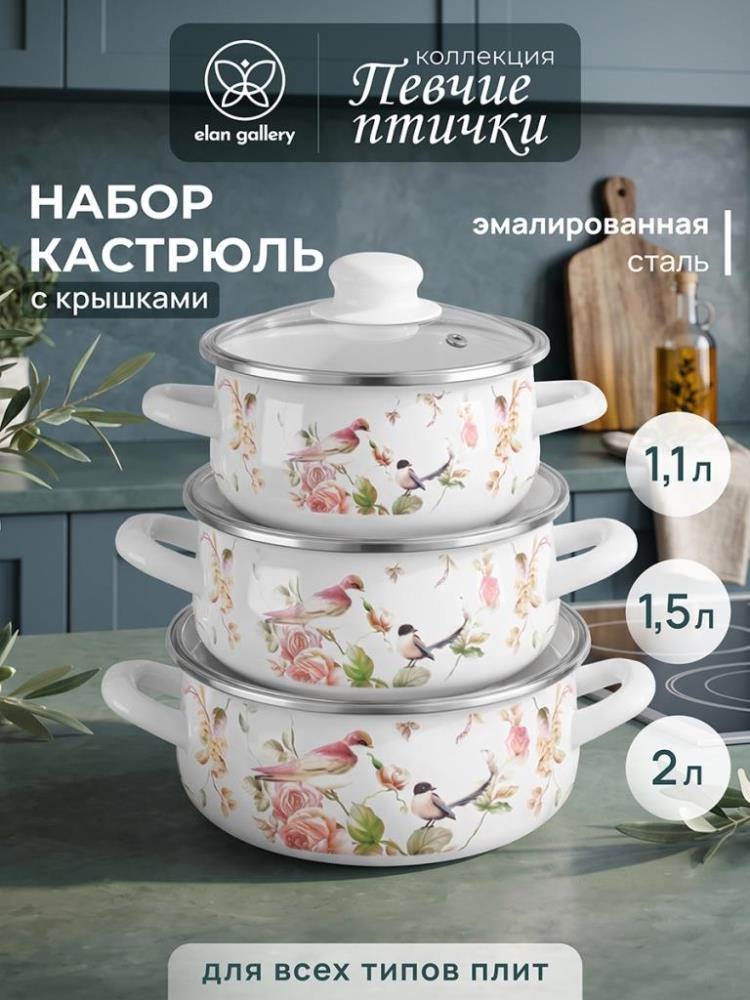 Набор кастрюль 3 пр. 2 л 26,5*20*13 см+1,5 л 24,5*18*12 см+1,1 л 21*16*11 см Набор кастрюль 3 пр. 2 л 26,5*20*13 см+1,5 л 24,5*18*12 см+1,1 л 21*16*11 см