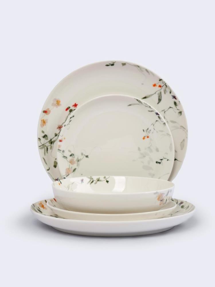 Сервиз обеденный, 6 перс, 19 пр, фарфор N, белый, Цветы и листья, Primrose Сервиз обеденный, 6 перс, 19 пр, фарфор N, белый, Цветы и листья, Primrose