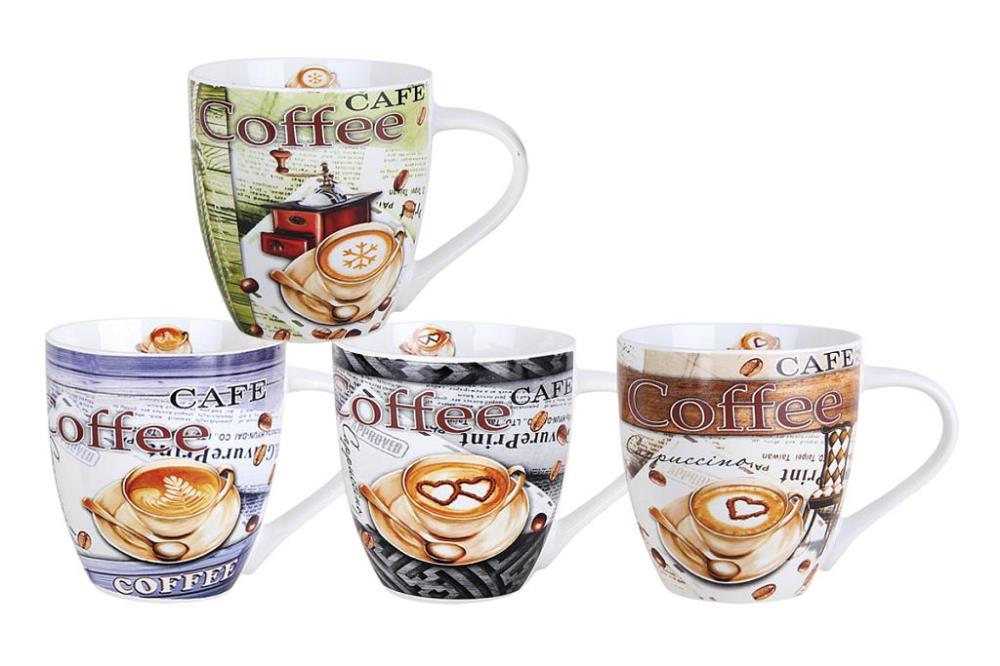 Кружка 500 мл Coffe (микс 4 диз) кратно 12