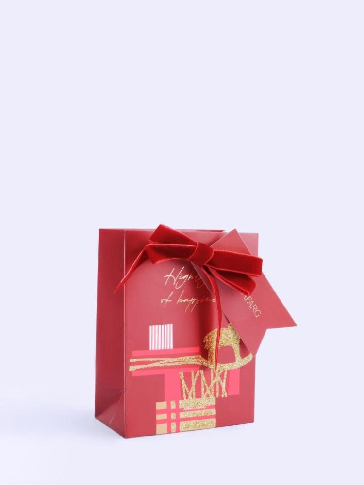 Пакет подарочный, 12х16 см, бумага, красный, Подарки, Bright horse