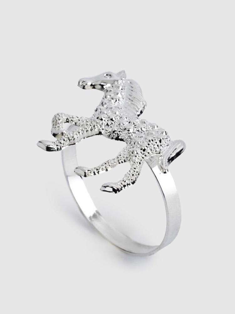 Кольцо для салфеток, 5 см, металл, серебристое, Лошадь, Horse