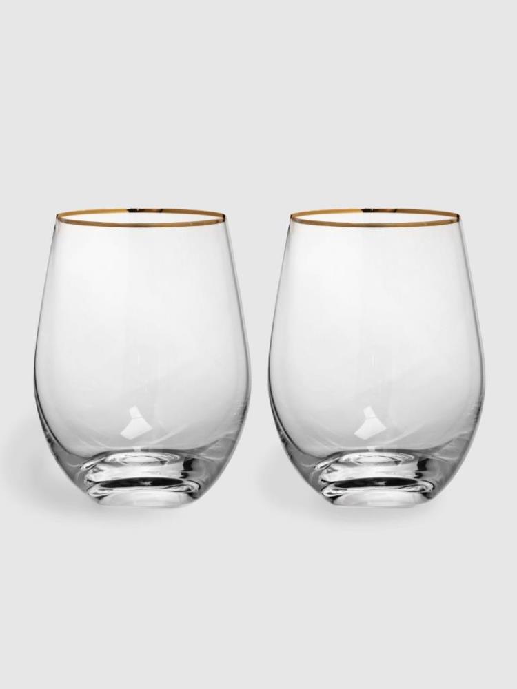 Стакан, 520 мл, 2 шт, стекло, золотистый кант, Ravello