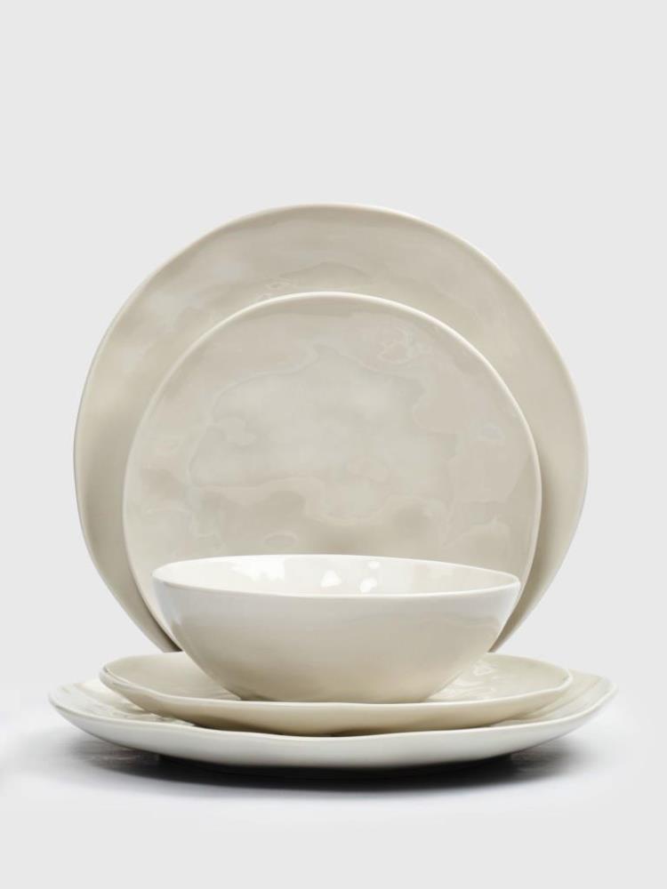 Сервиз обеденный, 6 перс, 18 пр, фарфор P, белый, Мятый эффект, Barkhan