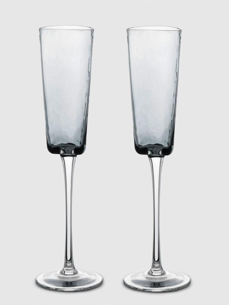 Бокал для шампанского, 160 мл, 2 шт, стекло, серый, Nocturne