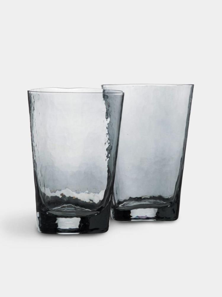 Стакан, 13 см, 400 мл, 2 шт, стекло, серый, Nocturne