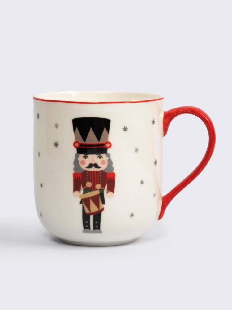 Кружка, 400 мл, фарфор F, бело-красная, Щелкунчик, Nutcracker
