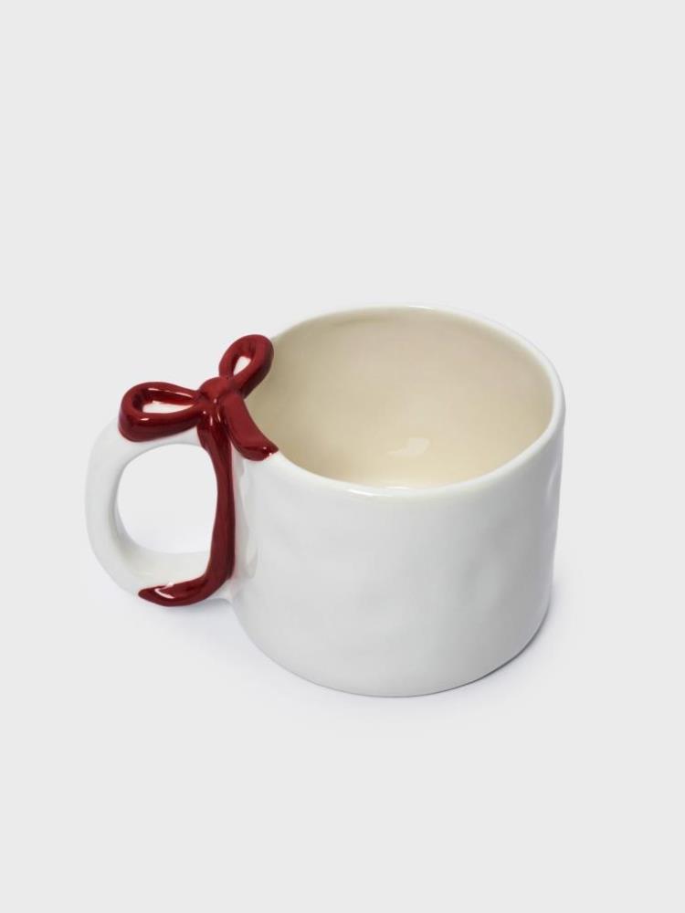 Кружка, 350 мл, керамика, молочно-красная, Бант