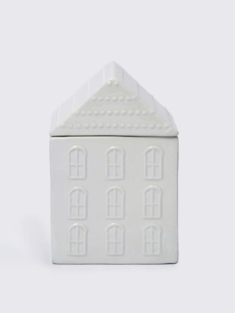 Емкость для хранения, 11х16 см, мл, керамика, молочная, Дом с венком, Townlet