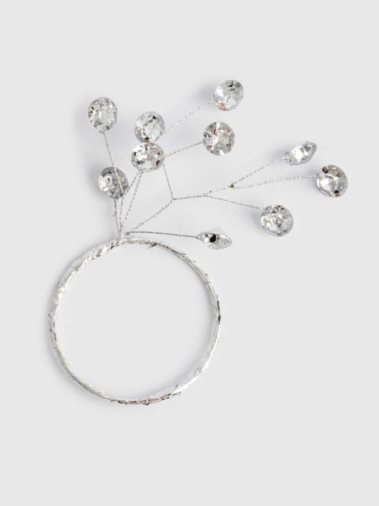 Кольцо для салфеток, 5 см, акрил/металл, серебристое, Кристаллы, Event